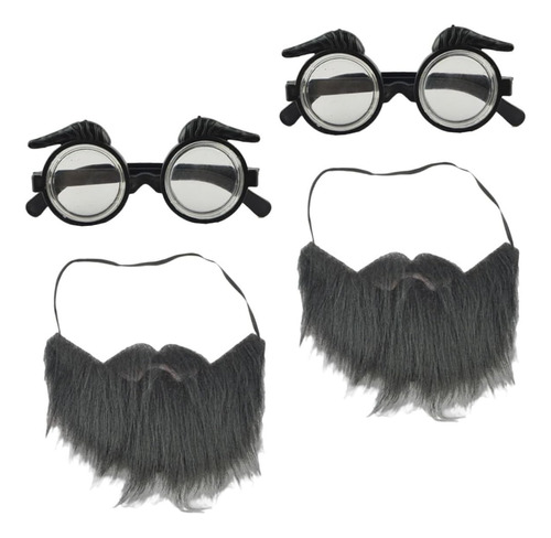 Men Sunglasses 2 Sets Prom Party Beard Costume Kids Fake Whi
