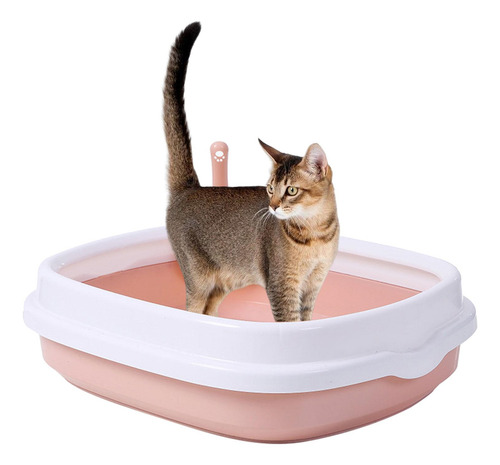 Caja De Arena Para Gatos Semicerrada Con Borde Alto Para