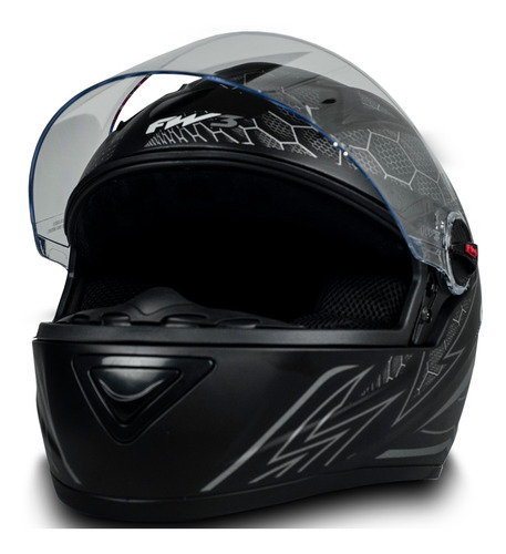 Imagem 4 de 6 de Capacete Para Moto Fw3 Gt2 Preto Fosco Tamanho 60