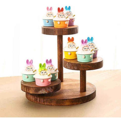 D Soporte De Madera For Tartas, Redondo, For Cupcakes, 18 X