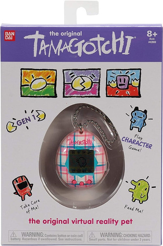 Tamagotchi Scottish Pink Gen 1 Virtual Pet Bandai rosa e azul celeste