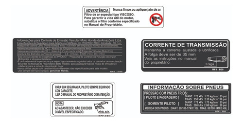 Pop 110i - Adesivos De Advertência - Frete Grátis
