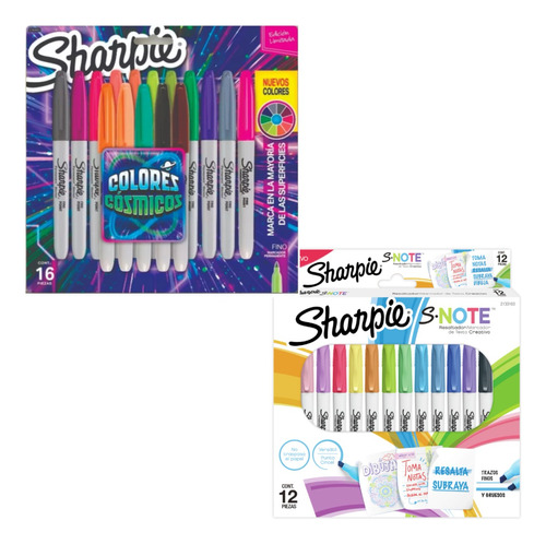 Kit Sharpie Marcadores Cosmicos X16 + S-note X12 Resal Cuota