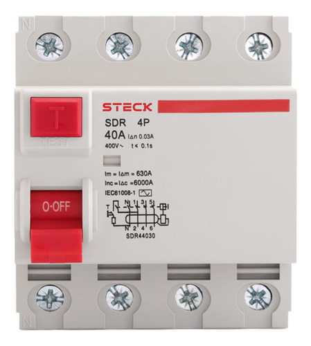 Disyuntor Interruptor Diferencial Steck 4x25 A 30ma 400v