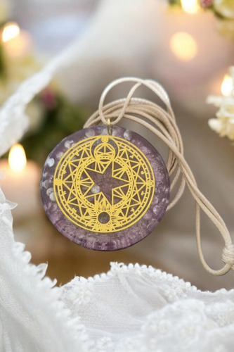 Colar Mini Orgonite Amuleto Talismã Mandala Da Fortuna