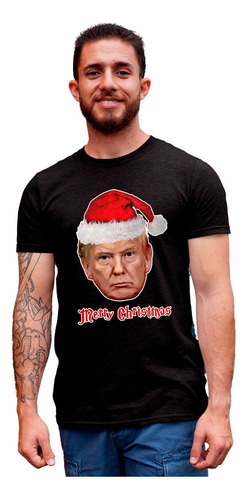 Playera Unisex Navideña De Merry Chrismas Donal Trump