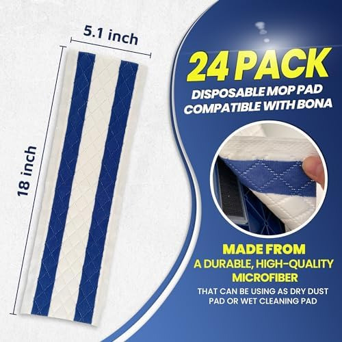 Paquete De 24 Almohadillas Desechables De Microfibra De 18 P