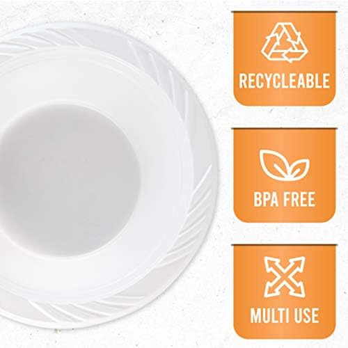Plasticpro 100 Tazones De Sopa Desechables De Plástico Blanc
