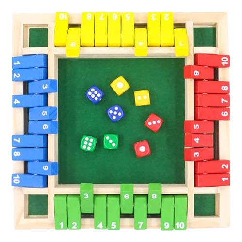Four Sided Wooden Board Game With 10 Numbers