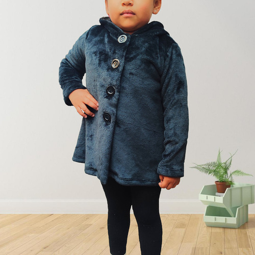 Abrigo Polar Con Gorro Niño Niña