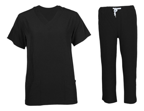 Conjunto De Uniforme Femenino Con Cuello En V Y Pantalones
