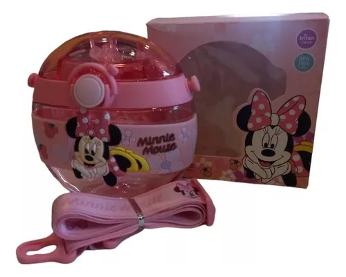 Botella Cantimplora Mickey Mouse Con Correa 380ml Kawaii