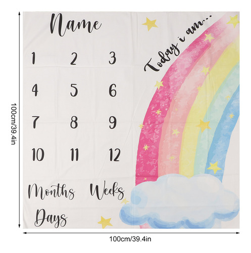 Manta Decorativa Multifuncional Para El Mes De Baby Mileston