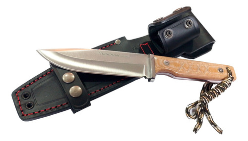 Cuchillo Venado Estepa 14cm Micarta Acero An-58 Funda España