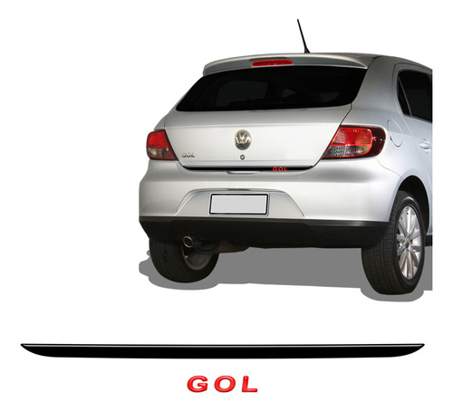 Friso Porta-malas Preto Gol G5 2009/2013 + Emblema Vermelho