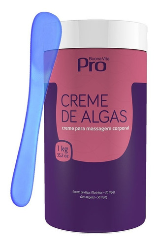 Creme De Algas 1kg Buona Vita Massagem Corporal Com Espátula