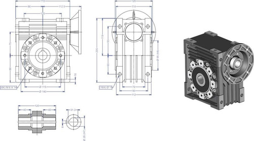 Motoredutor Motor 1cv Com Redutor 1:80 220/380v Trif 22rpm