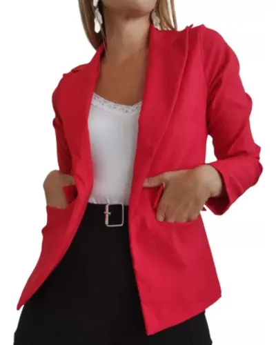 Chaquetas americanas top rojas mujer