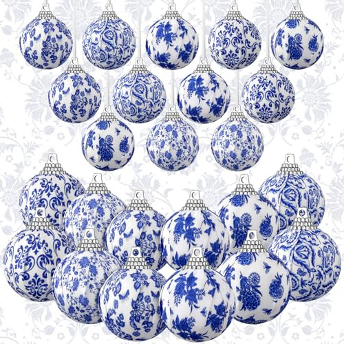 Conjunto De 24 Bolas De Porcelana Azul Y Blanca Chinois...
