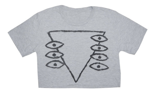 Imagen 3 de 6 de Croptop Lilith Evangelion Anime Gris Melange Caustico