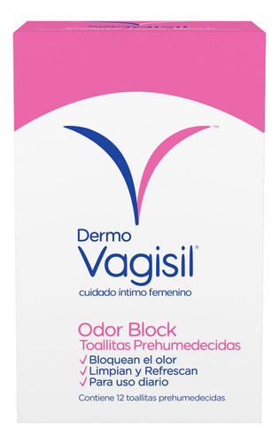 Dermo Vagisil Toallitas Húmedas Higiene Íntima Odor Block
