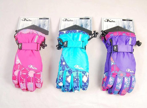 Guantes Ski Nieve Impermeable Mujer Colores Trekking