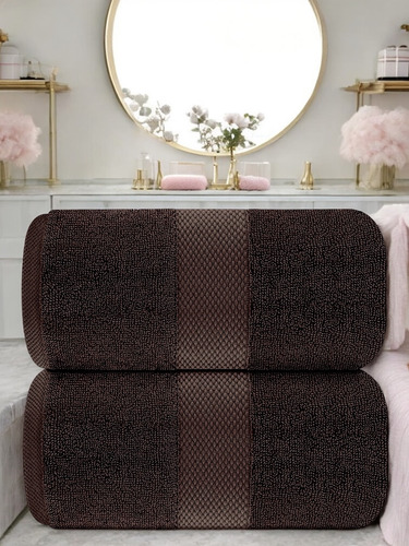 Toalla Extra Larga 170x80, 100% Algodón Mexicano, Si Seca Chocolate/café Lisa