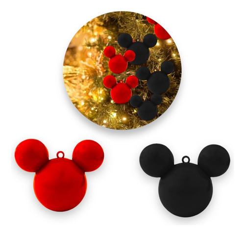 Kit C/30 Bolas De Natal Lisas -tema Mickey Mouse- Lançamento