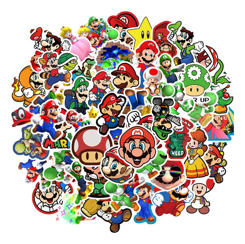 50 Stickers Calcomanias De Mario Bross / Dear Sasha