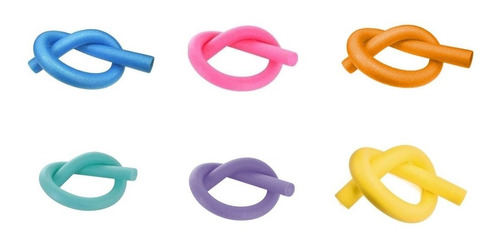 Imagem 2 de 2 de Kit 6 Flutuador Espaguete / Macarrão Piscina Sem Furo 1,60cm