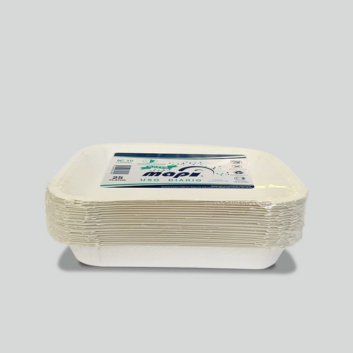 Plato Cartón Rectangular Hondo N°10 Mapi® Biodegradable