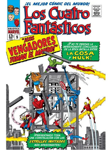 Biblioteca Marvel: Los 4 Fantasticos 05, De Jack Kirby, Stan Lee. Serie Los 4 Fantasticos, Vol. 5. Editorial Panini, Tapa Blanda En Español