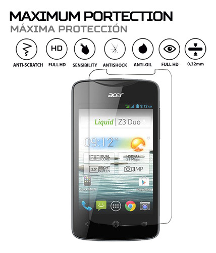 Protector Mica Pantalla Para Acer Liquid Z3