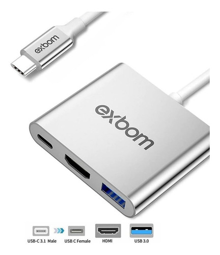 Adaptador Vídeo Tipo-c Exbom Smartphones C/ Mhl E Notebooks