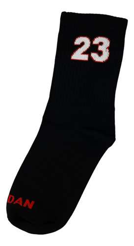 Calcetas 23 Basketball 1 / 2 Negro Blanco Rojo 3 Pack