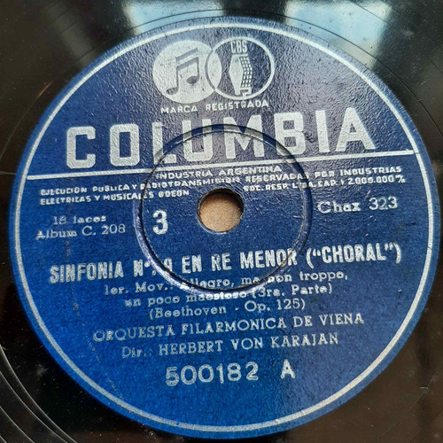 Pasta Herbert Von Karajan Orq Viena 3-16 Columbia Tc25
