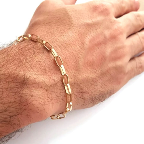 Pulseira Masculina Ouro 18k Modelo 8 Gramas Maciça