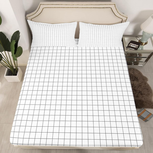 Juego De Sábanas A Cuadros Búfalo - 2 Fundas De Almohada