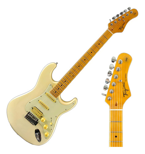 Guitarra Eletrica Tagima Strato Tg-540 Lf/mg Olympic White Material Do Diapasão Ébano Orientação Da Mão Destro