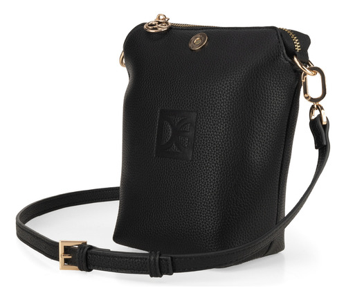 Bolsa Tote Cloe Ixinali Mediano Color Negro