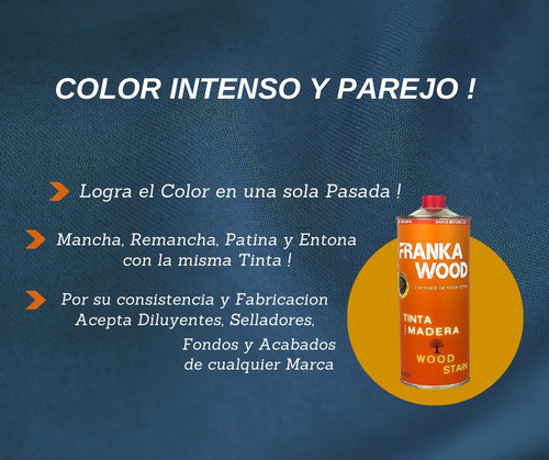 Tinta Para Madera Color Jamaica Franka Wood 1lt Rinde 16mt2
