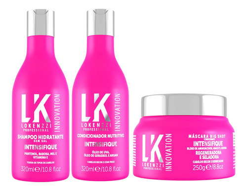 Kit Lokenzzi Intensifique Sh Condicionador Mascara Big Shot