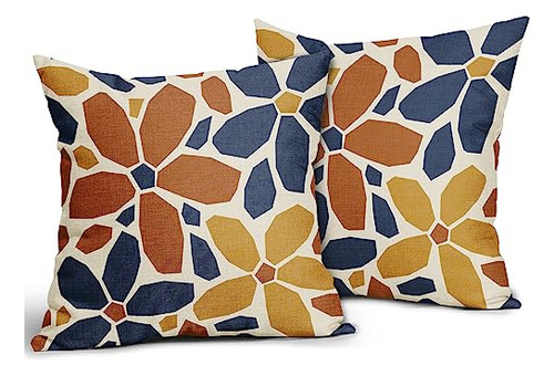 Juego De 2 Fundas De Almohada 45 X 45 Cm, Colores Azul, Nara