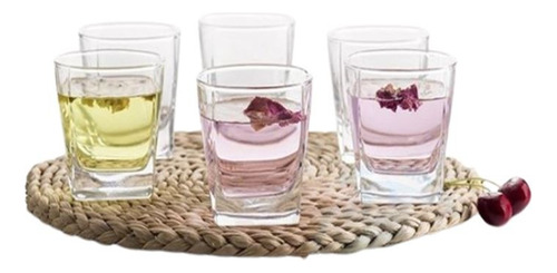 Set Vaso Vidrio Para Whisky Elegante Coctel Bar Vidrio Color Transparente