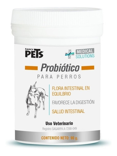 Imagen 2 de 4 de Probiotico Para Perros En Polvo 90g Medicina Fancy Pets
