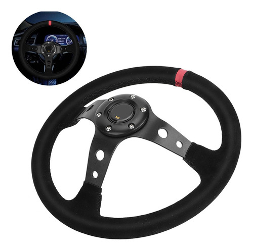 Volante Deportivo De Carreras De 350 Mm 6 Tornillos De Piel