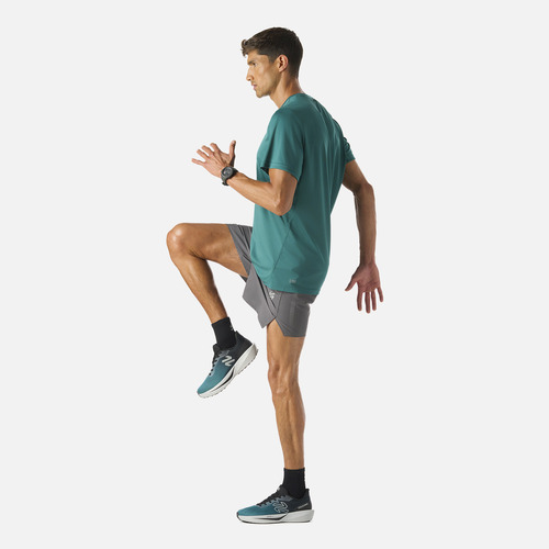 Polera Manga Corta Running Hombre Tempo Advanced Petroleo