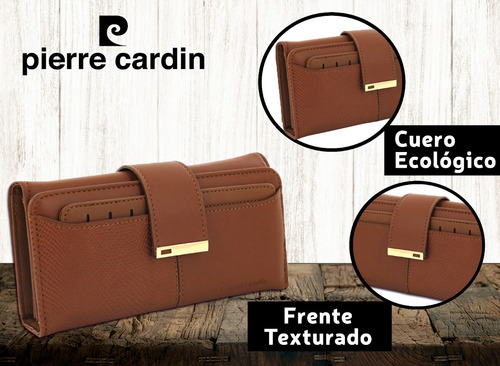 Billetera Fichero Pierre Cardin Original Mujer Cuero Pu Moda