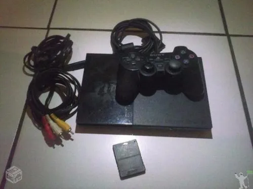 Ps2 Slim Com 2 Controles 1 Memory Card ( Defeito! ) (Usado)