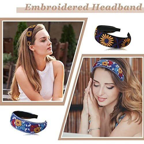 Diadema Boho Bordada Para Mujer, Paquete De 9 Unidades, Bohe